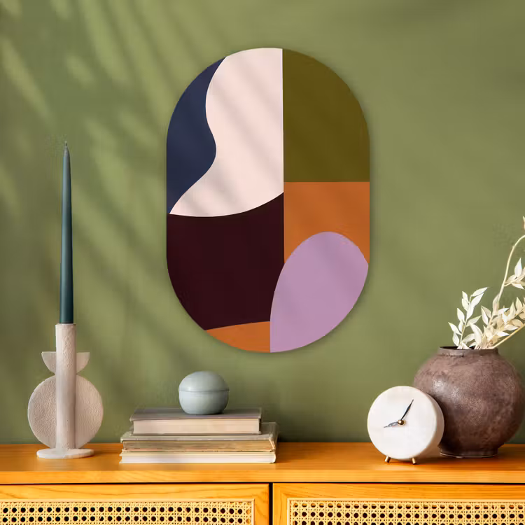 Muurovaal - Kunststof - Vormen - Abstract - Kleuren - Vierkant — 1