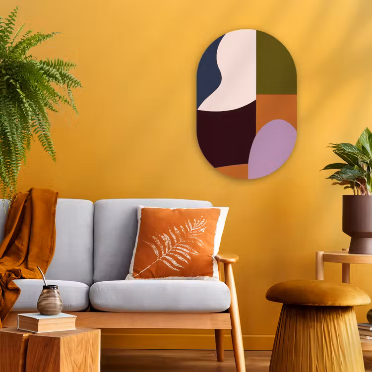 Muurovaal - Kunststof - Vormen - Abstract - Kleuren - Vierkant — 2