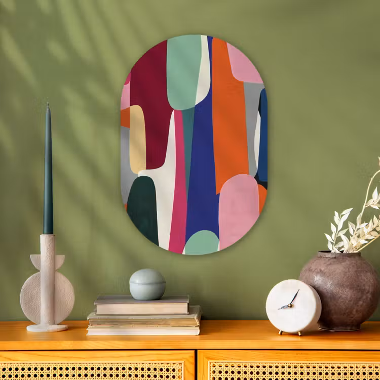 Muurovaal - Kunststof - Vormen - Ritmisch - Kleuren - Abstract — 2