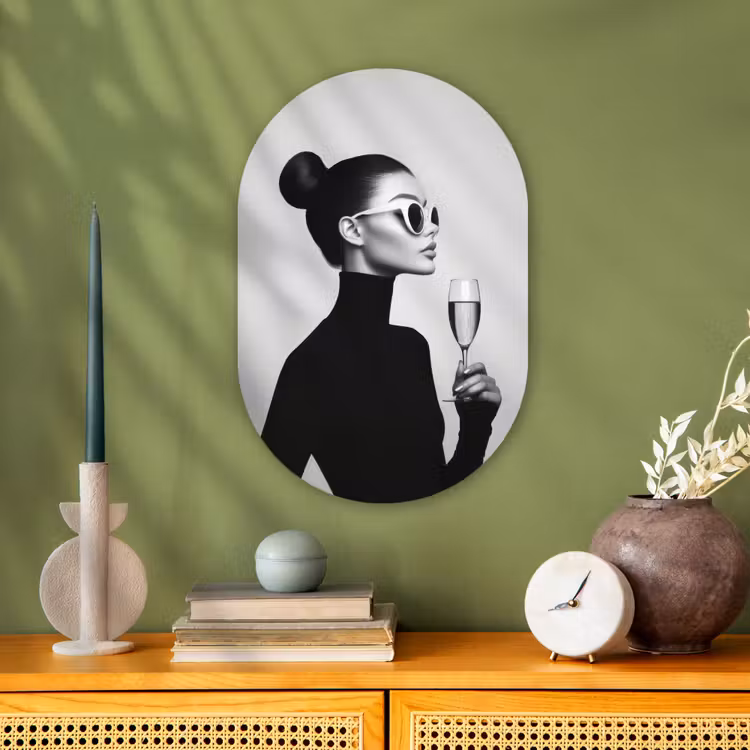 Muurovaal - Kunststof - Vrouw - Champagne - Modern — 3