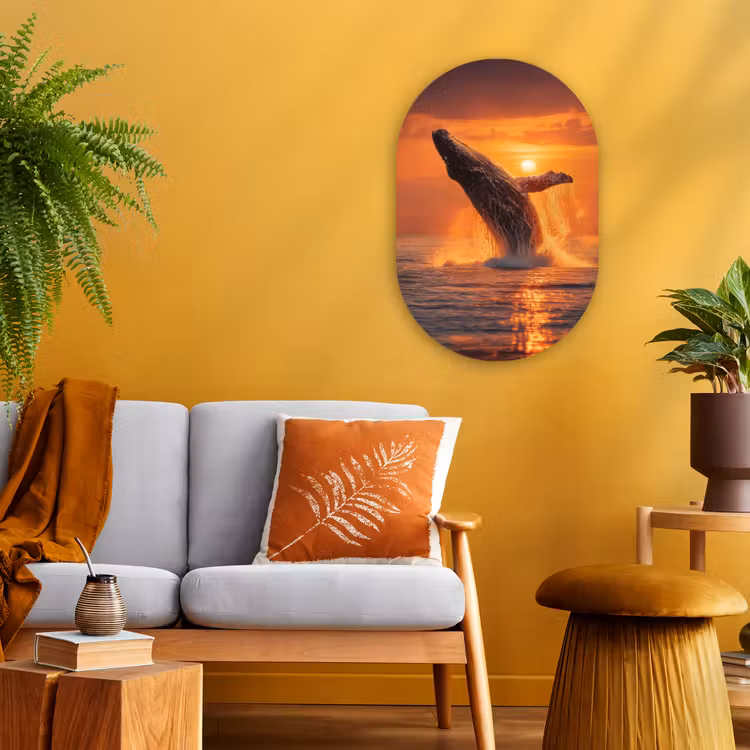 Muurovaal - Kunststof - Walvis - Zon - Zee — 1