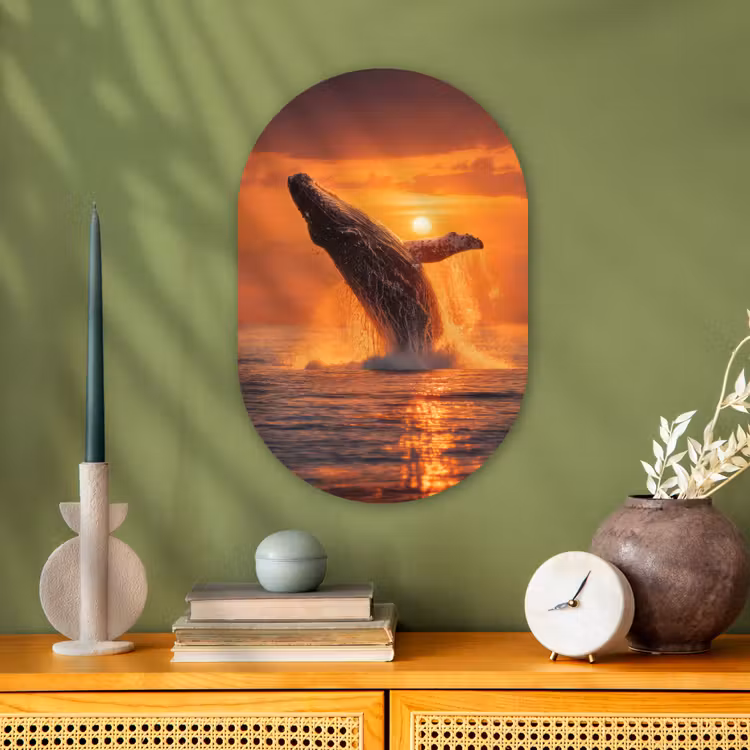 Muurovaal - Kunststof - Walvis - Zon - Zee — 2