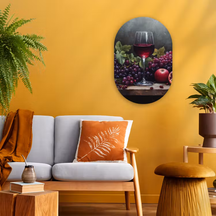 Muurovaal - Kunststof - Wijn - Fruit - Stilleven — 2