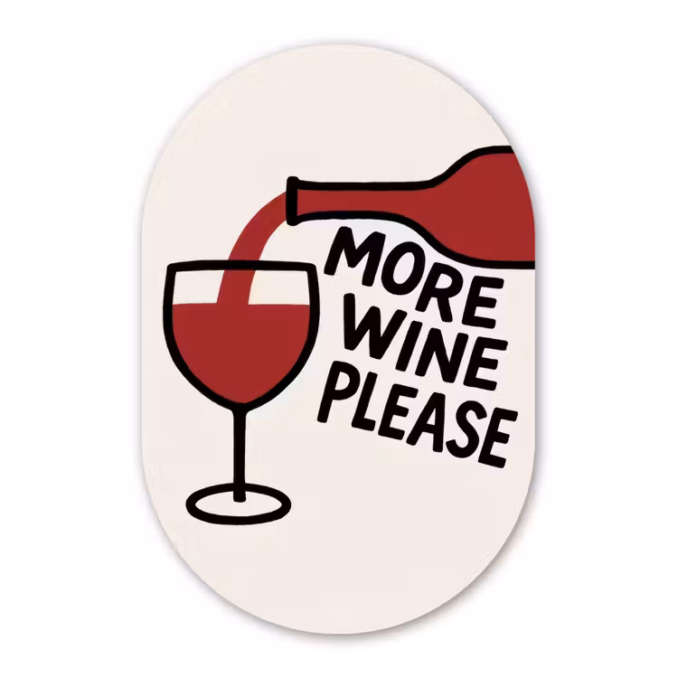 Muurovaal - Kunststof - Wijnfles - Quote - Rood - Glas — 3