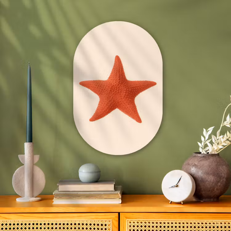 Muurovaal - Kunststof - Zeester - Bobbels - Rood — 2