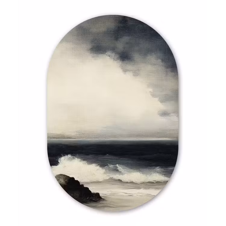 Muurovaal - Kunststof - Zee - Rotsen - Storm — 2