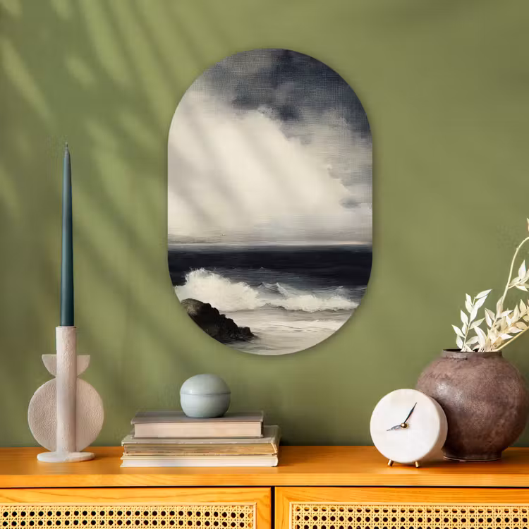 Muurovaal - Kunststof - Zee - Rotsen - Storm — 3