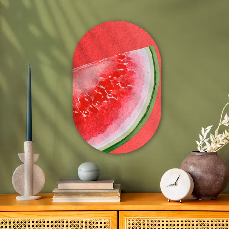 Muurovaal - Kunststof - Watermeloen - Rood - Zomers — 2