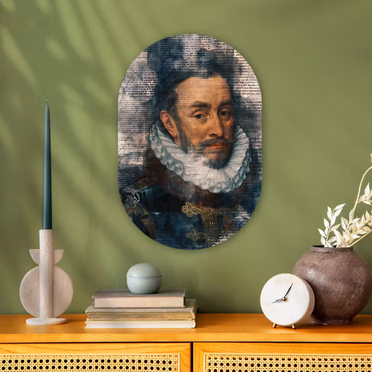 Muurovaal - Kunststof - Willem van Oranje - Adriaen Thomasz - Krant — 2