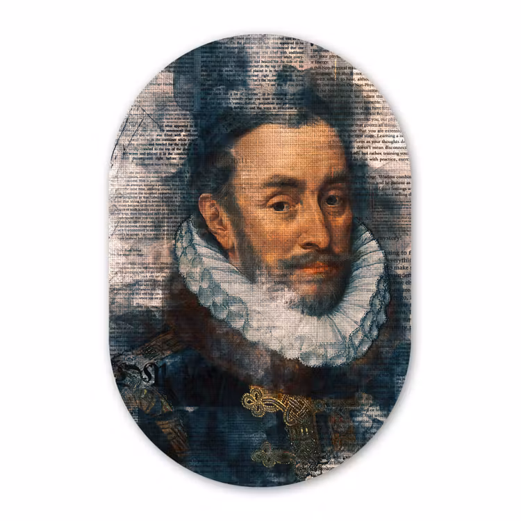 Muurovaal - Kunststof - Willem van Oranje - Adriaen Thomasz - Krant — 3