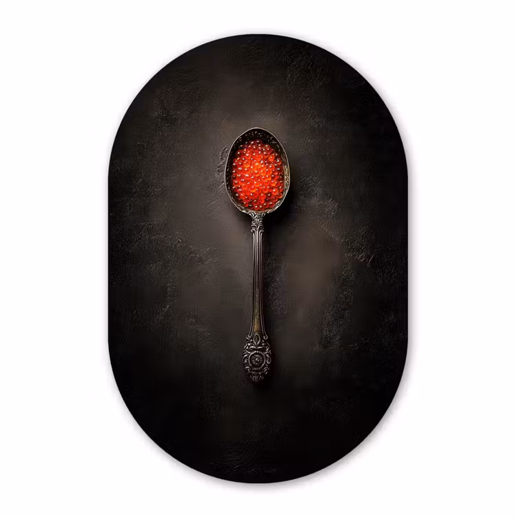 Muurovaal - Kunststof - Zwart - Lepel - Caviar — 2