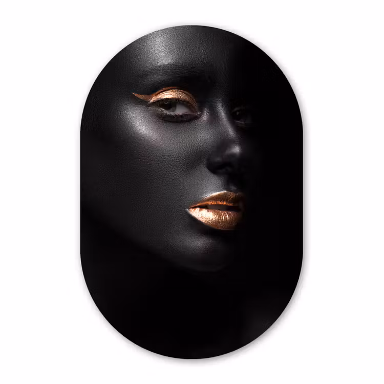 Muurovaal - Kunststof - Vrouw - Make-up - Koper - Zwart — 3