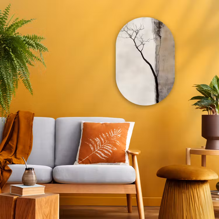 Muurovaal - Kunststof - Wabi sabi - Plant - Beige — 2