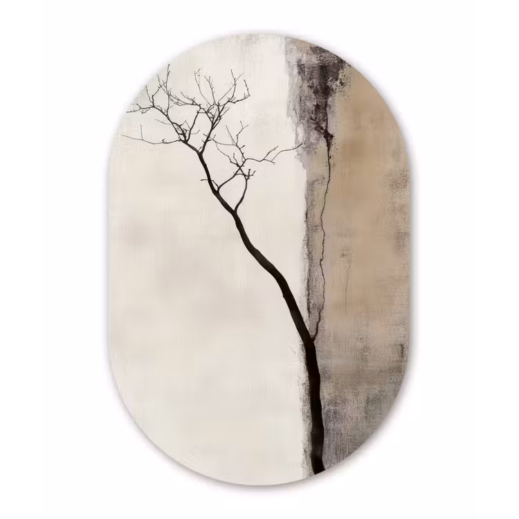 Muurovaal - Kunststof - Wabi sabi - Plant - Beige — 3