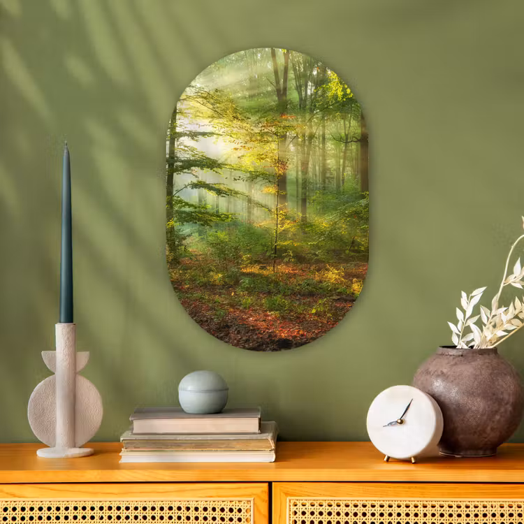 Muurovaal - Kunststof - Zon - Bos - Bomen - Natuur - Herfst — 2