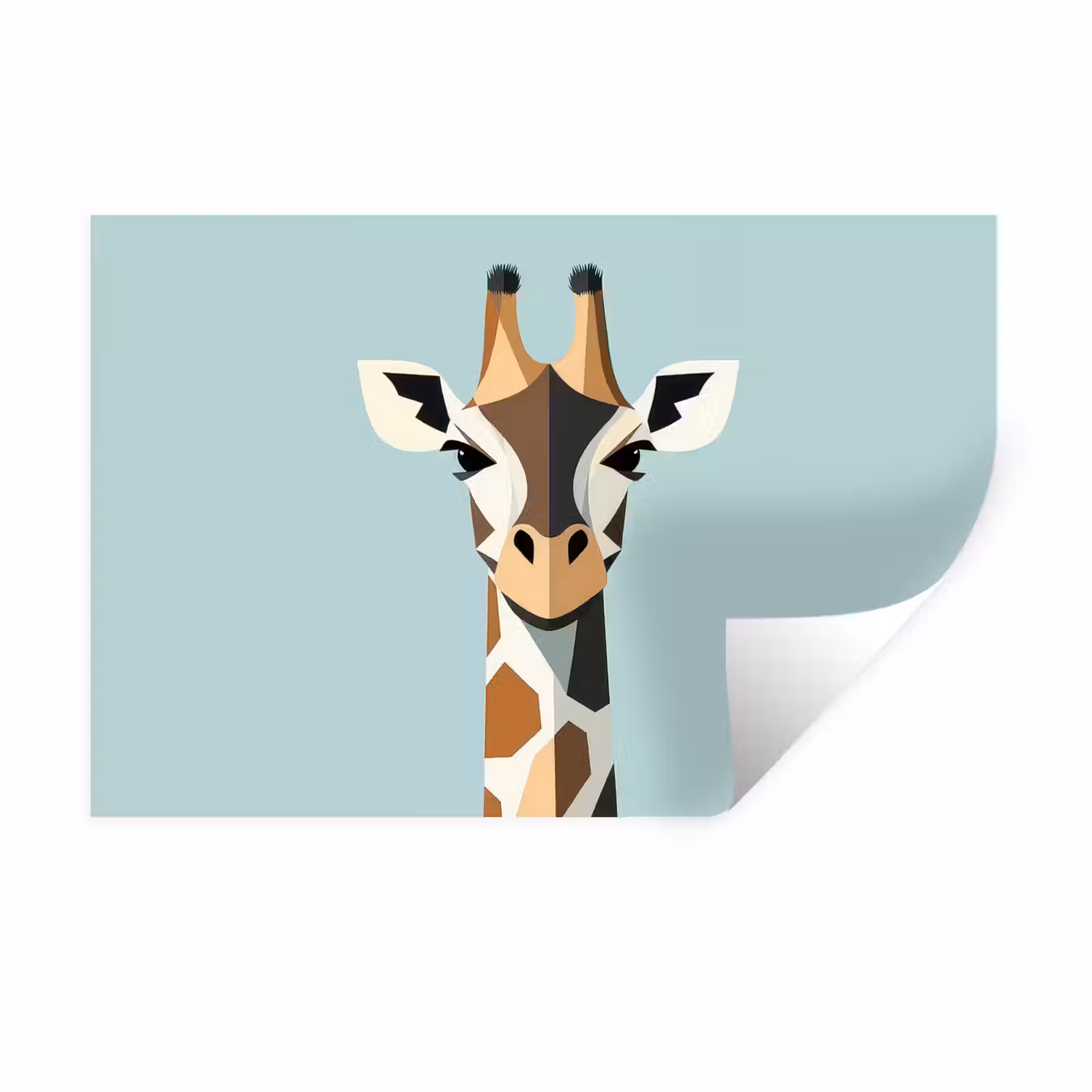 Muursticker - Giraffe - Illustratie - Bruin - Minimalistisch — 1