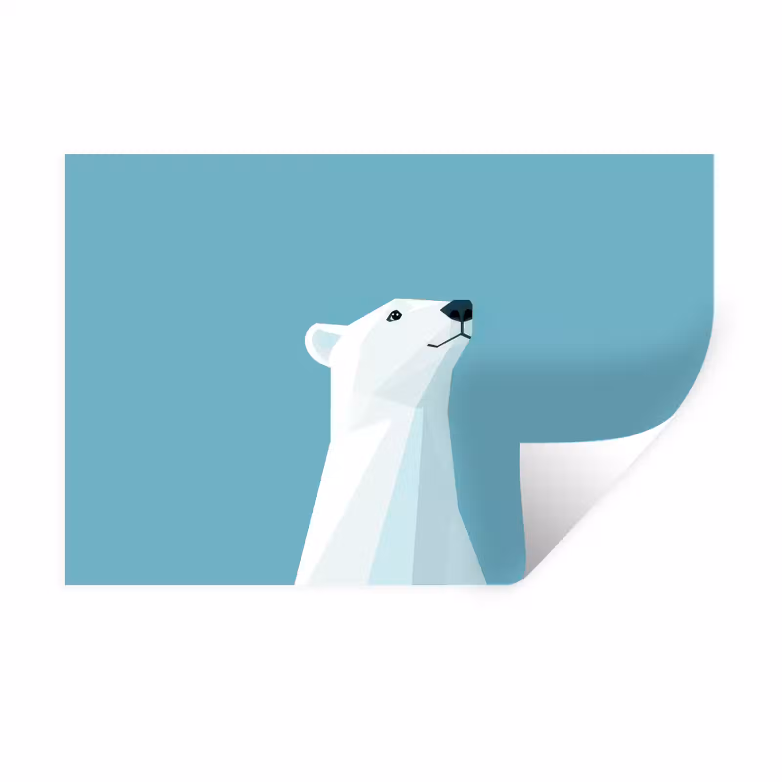 Muursticker - Ijsbeer - Lichtblauw - Minimalistisch — 1