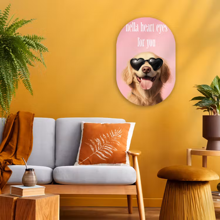 Muurovaal - Kunststof - Zonnebril - Hartjes - Hond - Valentijn — 3