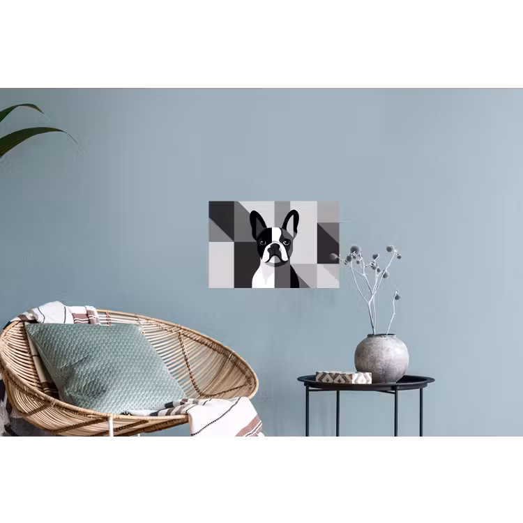 Muursticker - Buldog - Zwart - Abstract - Vlakken — 4