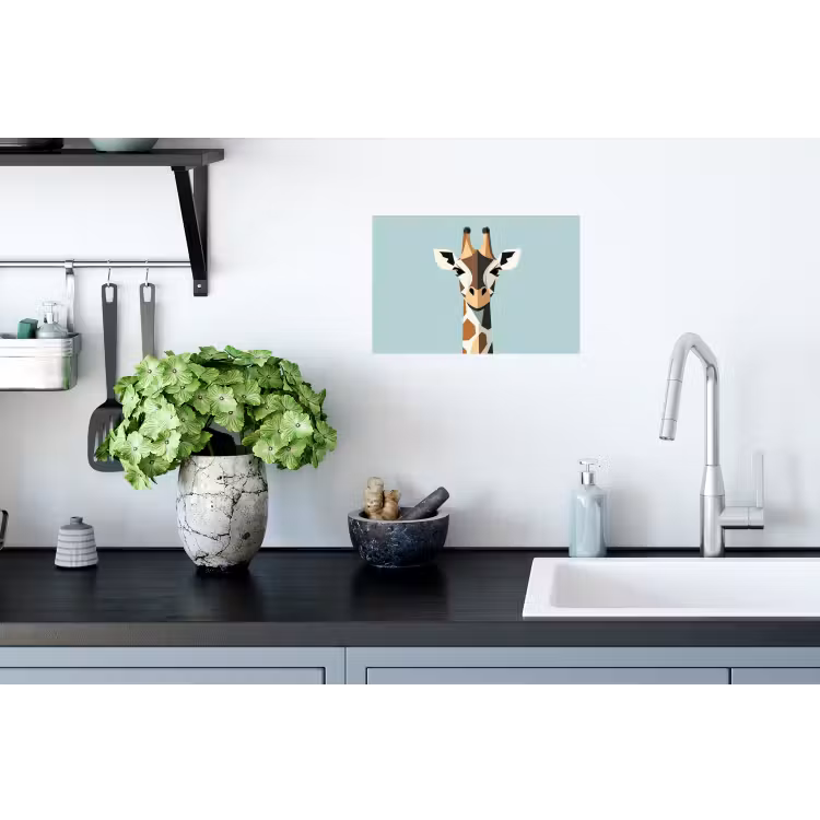 Muursticker - Giraffe - Illustratie - Bruin - Minimalistisch — 2