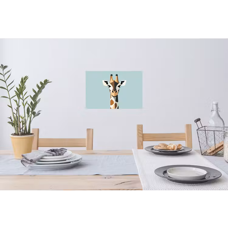 Muursticker - Giraffe - Illustratie - Bruin - Minimalistisch — 3