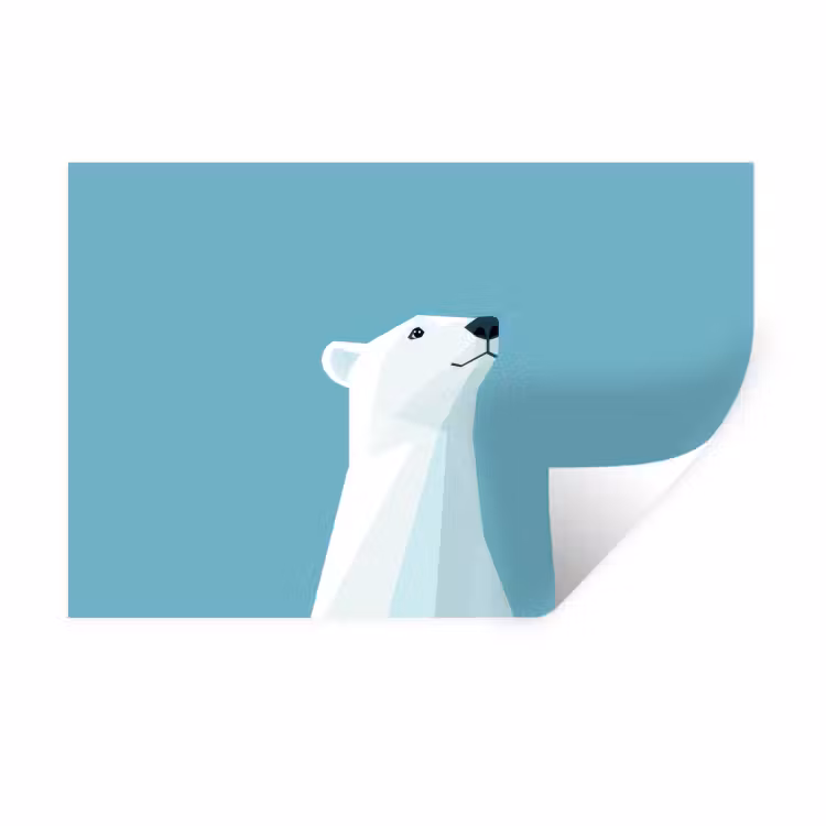Muursticker - Ijsbeer - Lichtblauw - Minimalistisch — 1