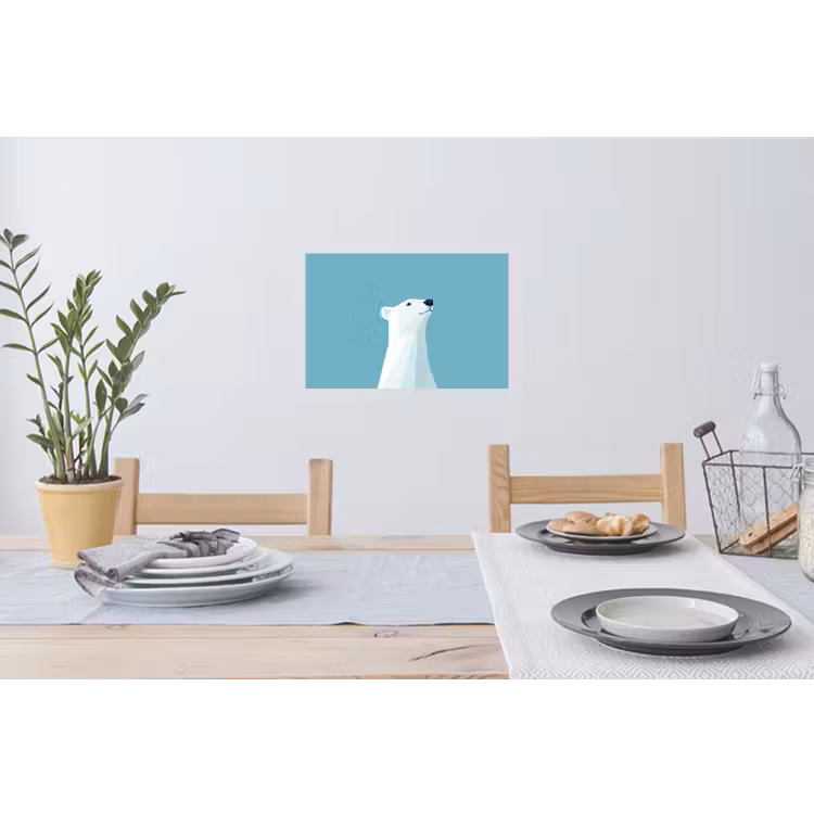 Muursticker - Ijsbeer - Lichtblauw - Minimalistisch — 3