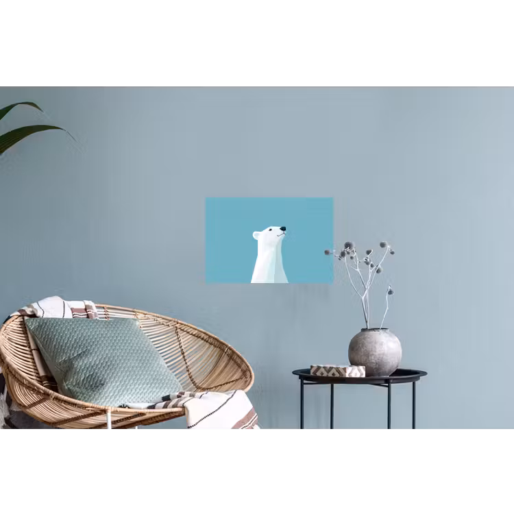 Muursticker - Ijsbeer - Lichtblauw - Minimalistisch — 4