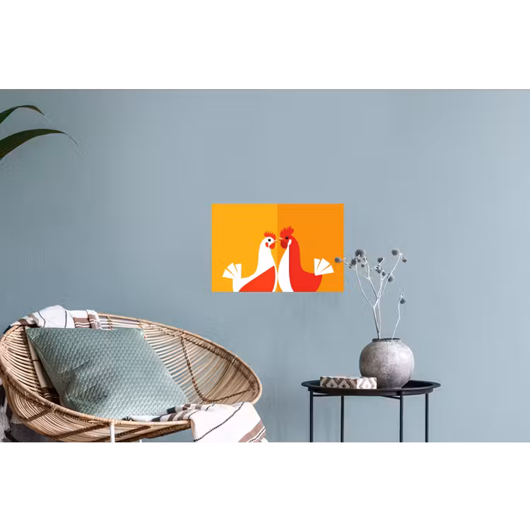 Muursticker - Kippen - Oranje - Vlakken — 4