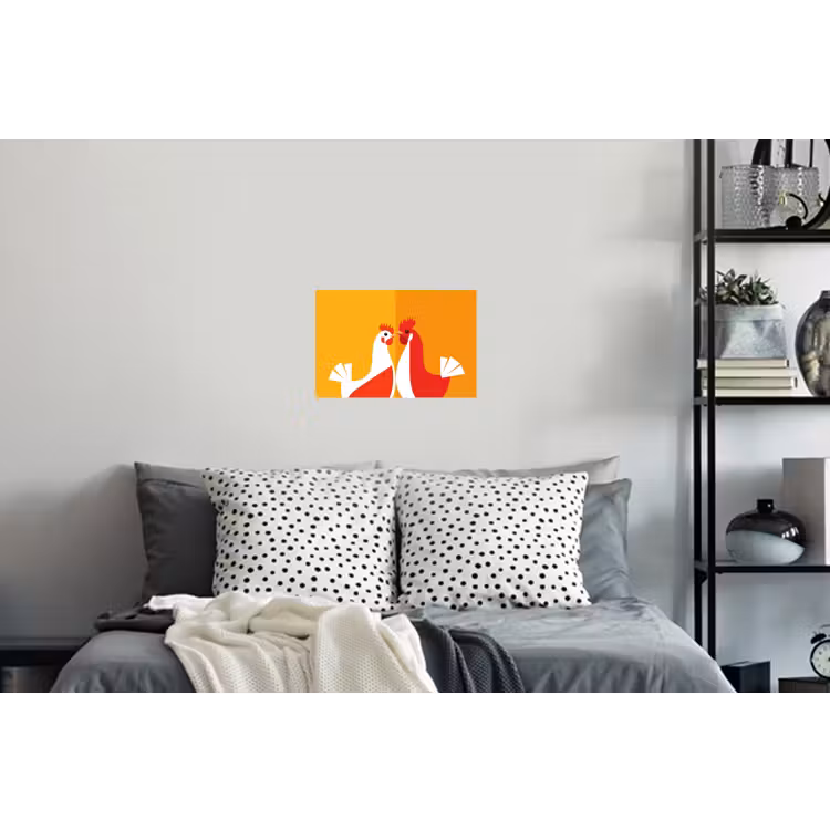Muursticker - Kippen - Oranje - Vlakken — 5