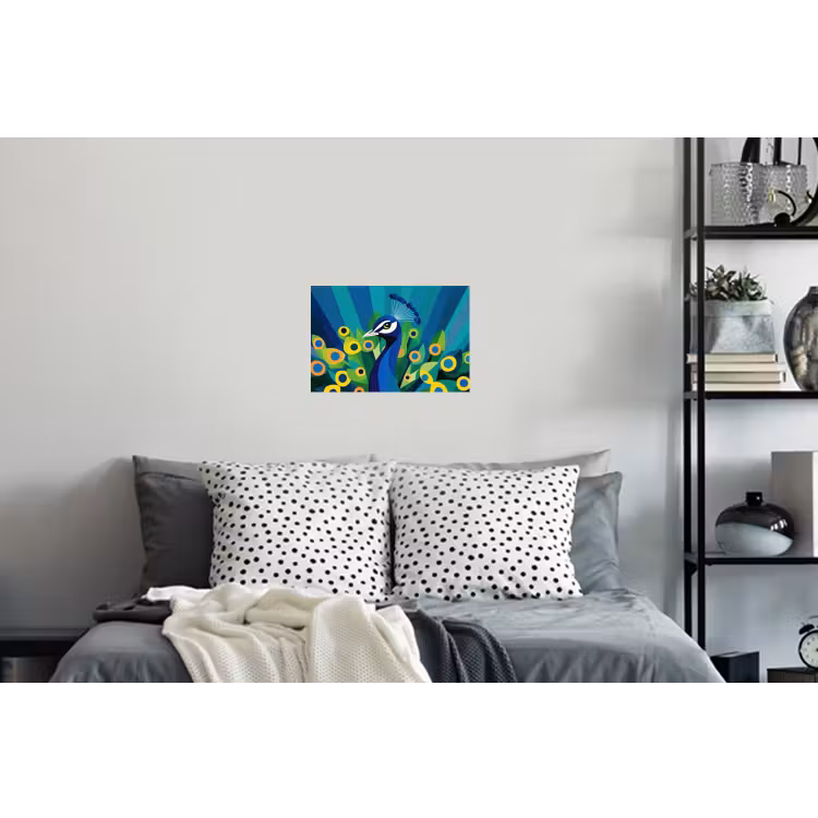 Muursticker - Pauw - Cirkels - Blauw — 5