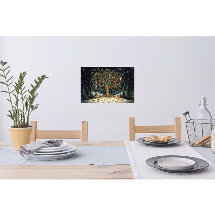 Muursticker - Feestboom - Winterhemel - Kleurrijk — 3