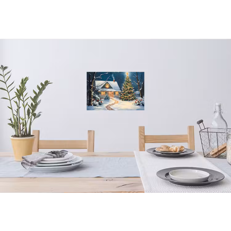 Muursticker - Kerst - Kerstboom - Winter - Huis - Sneeuw — 3