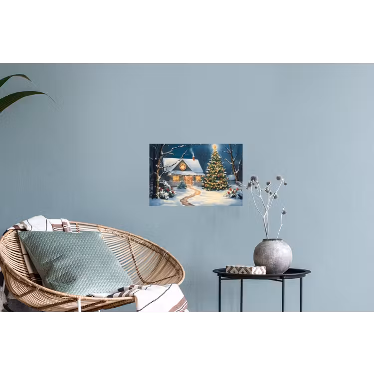Muursticker - Kerst - Kerstboom - Winter - Huis - Sneeuw — 4