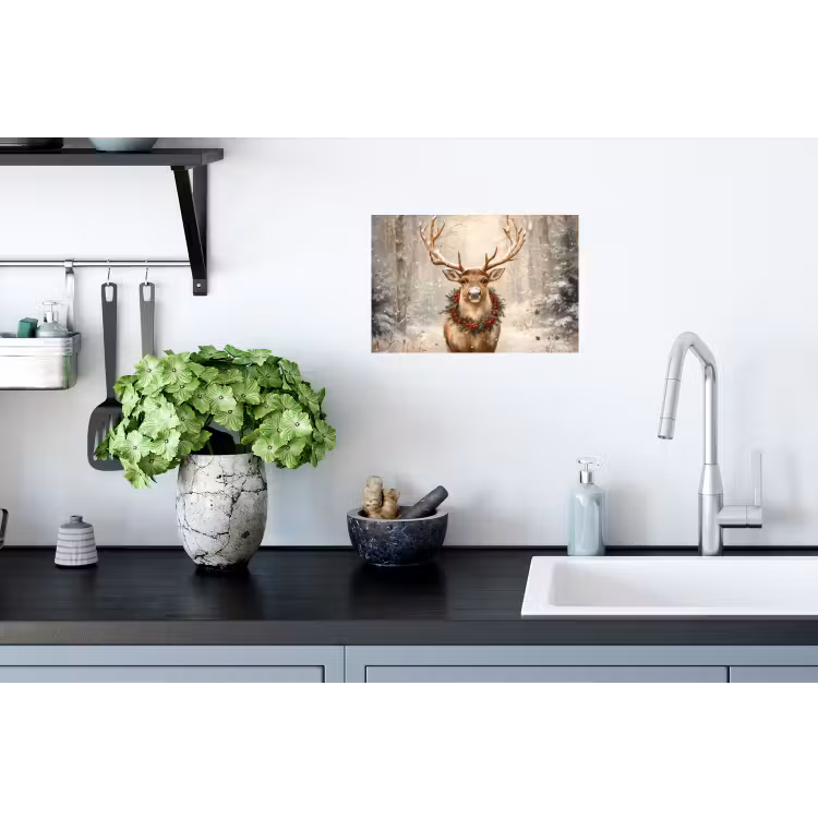 Muursticker - Kerst - Rendier - Winter - Krans — 2