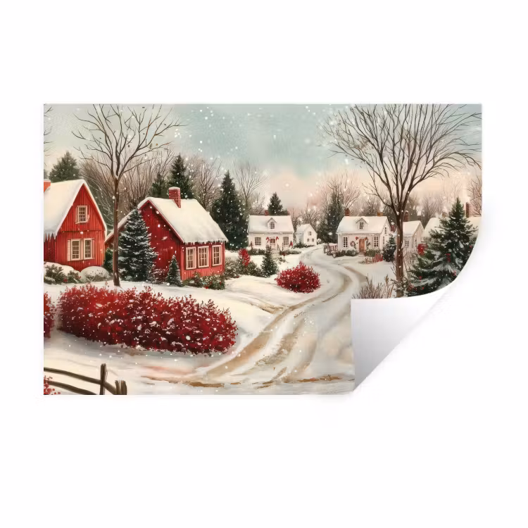Muursticker - Kerstsfeer - Landelijk - Rood — 1