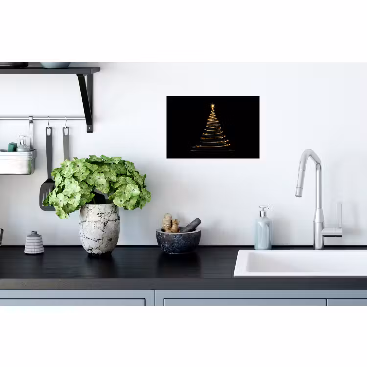 Muursticker - Magisch - Kerstboom - Lichtspiralen - Zwart — 2