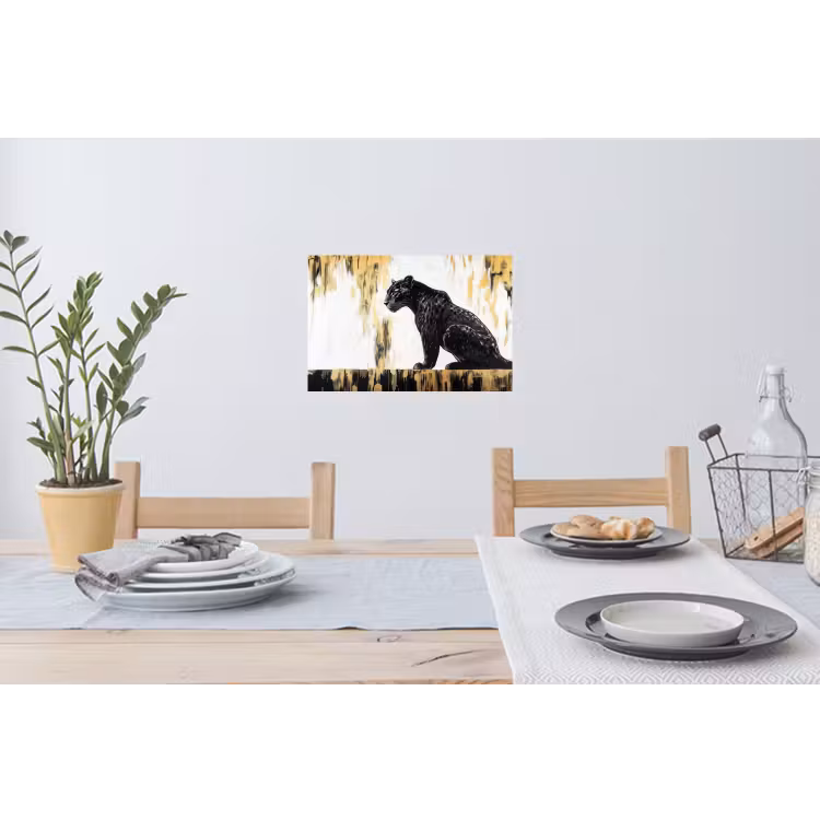 Muursticker - Panter - Zwart - Abstract - Goud — 3