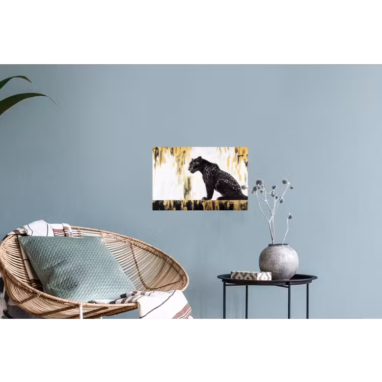 Muursticker - Panter - Zwart - Abstract - Goud — 4