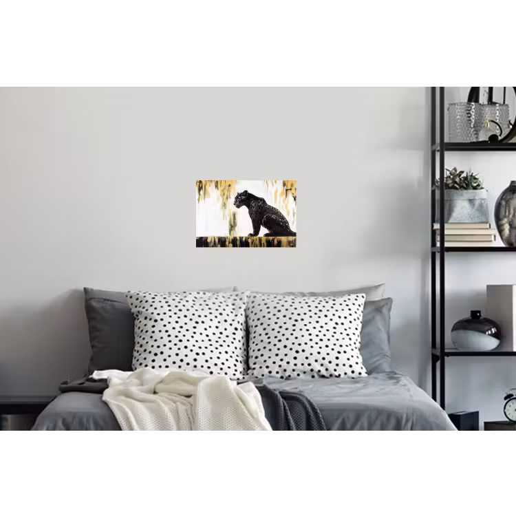 Muursticker - Panter - Zwart - Abstract - Goud — 5
