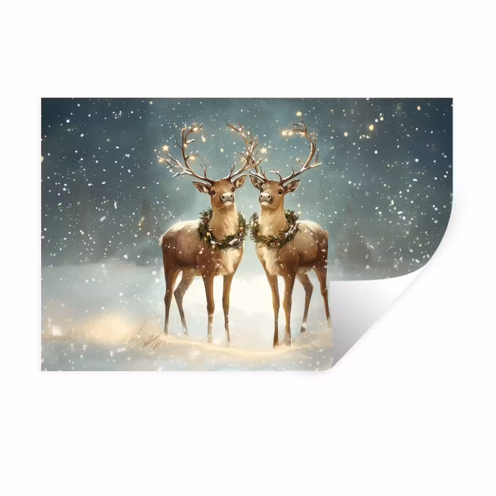 Muursticker - Kerstmagie - Winterwoud - Rendier — 1