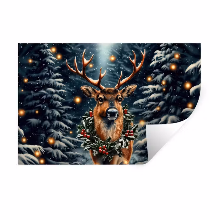 Muursticker - Kerst - Magie - Bos - Kleurrijk — 1