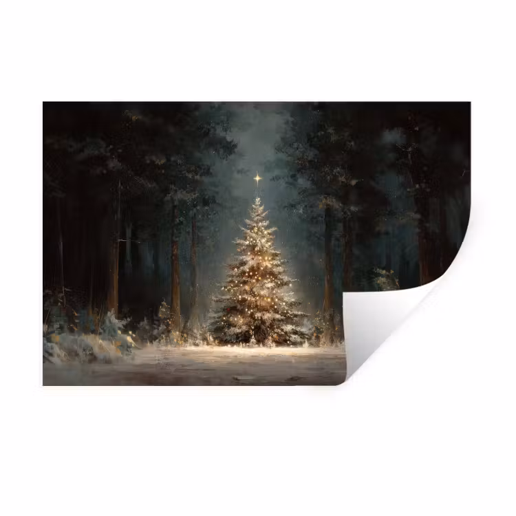 Muursticker - Kerstboom - Bos - Sneeuw - meerkleurig — 1