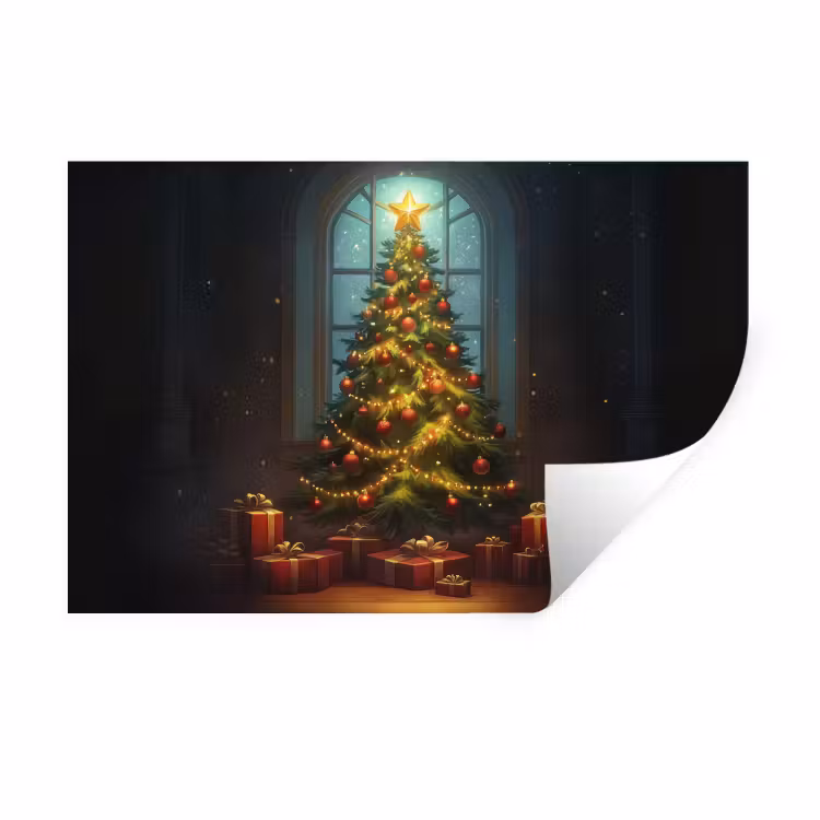 Muursticker - Kerstboom - Cadeau - Kerst - Winter — 1