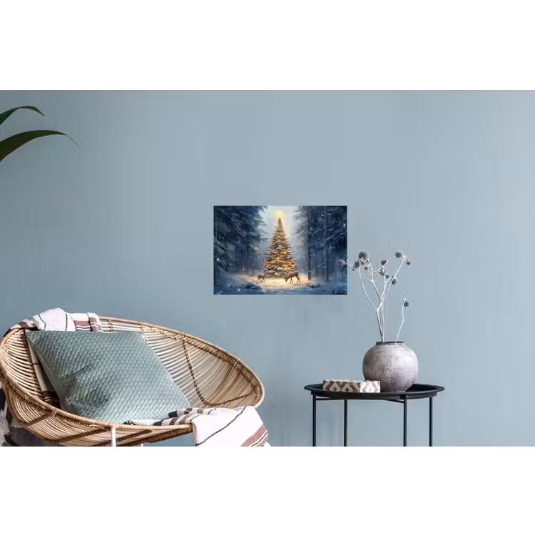 Muursticker - Kerstlicht - Woud - Hert - Donker — 4