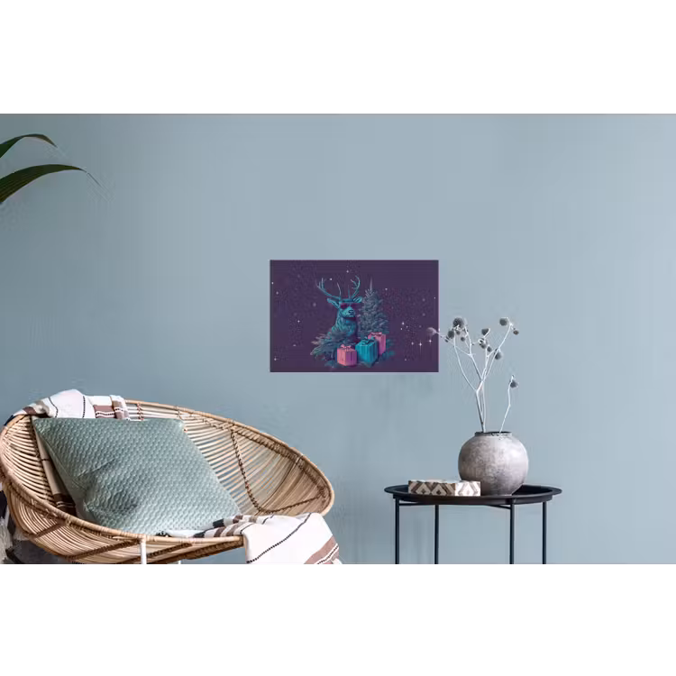 Muursticker - Rendier - Zonnebril - Neon - Kerstboom — 4