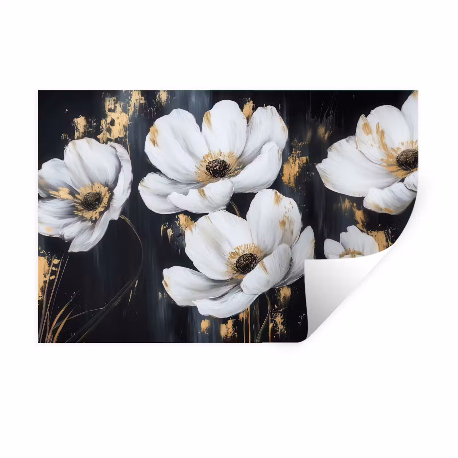Muursticker - Bloemen - Wit - Abstract — 1
