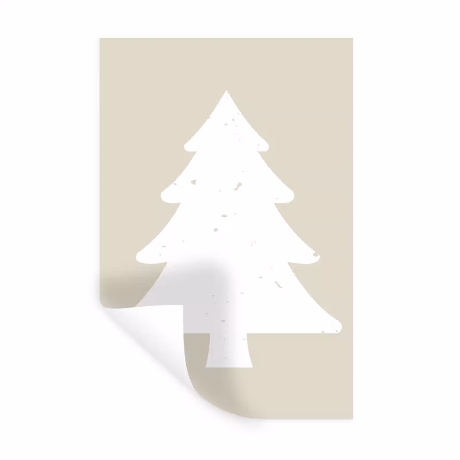 Muursticker - Japandi - Kerstboom - Beige - Kerstversiering — 1