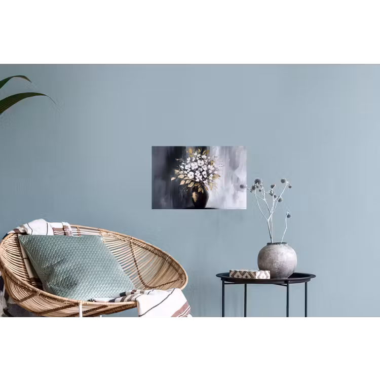 Muursticker - Bloemen - Wit - Vaas - Abstract — 4