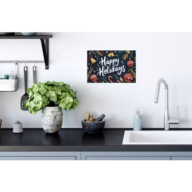 Muursticker - Feestelijk - Kerstgroet - Kleurrijk — 2
